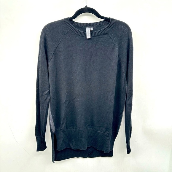 SWEATY BETTY Merino wool Black oversized long sleeve crew neck woman sweater XS - Picture 1 of 12